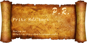 Pritz Róbert névjegykártya